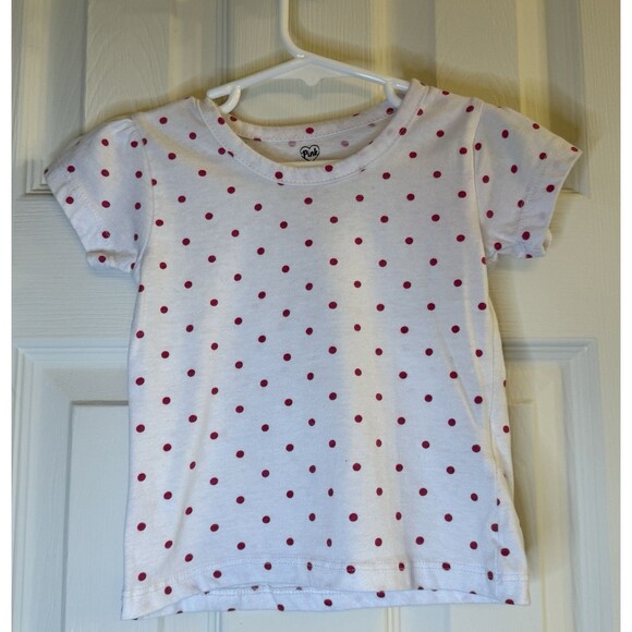 Pink Velvet Toddler Girl 3T T-Shirt Lot of 2 – Polka Dot + Hearts Print - Picture 3 of 6